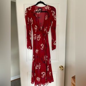 Reformation Red Wrap Dress Size L